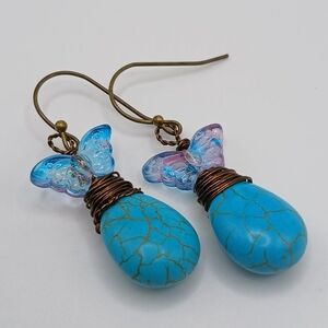 Turquoise Wire-Wrapped Earrings